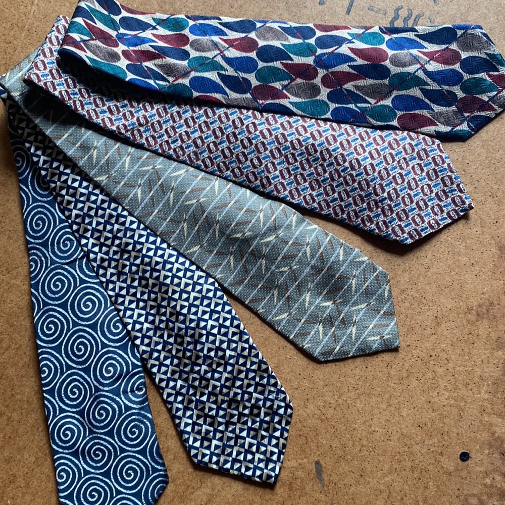 Vintage STRUCTURE mens 5 day work week silk tie lot